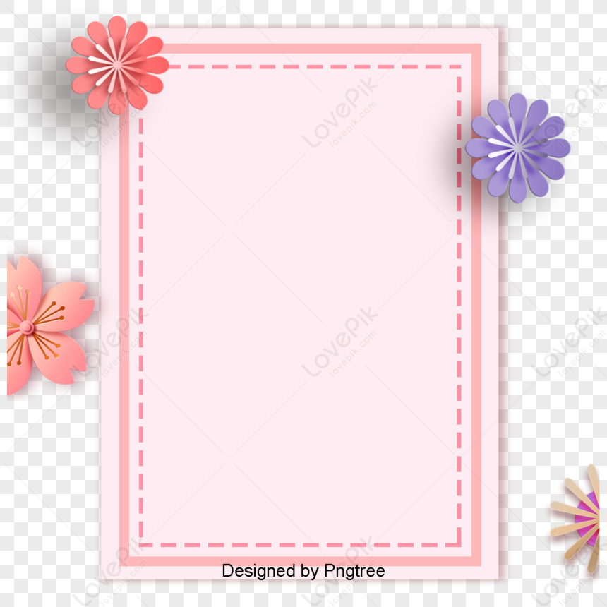 Korean Text Box Flower Paper-cut Style Border,suitable Pattern,paper ...