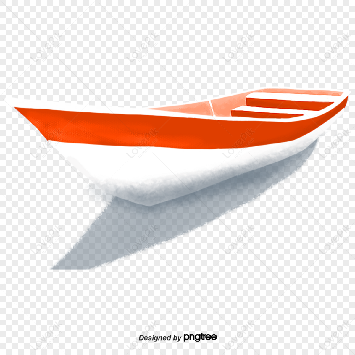 A cartoon orange boat,scenes,river water,row png image