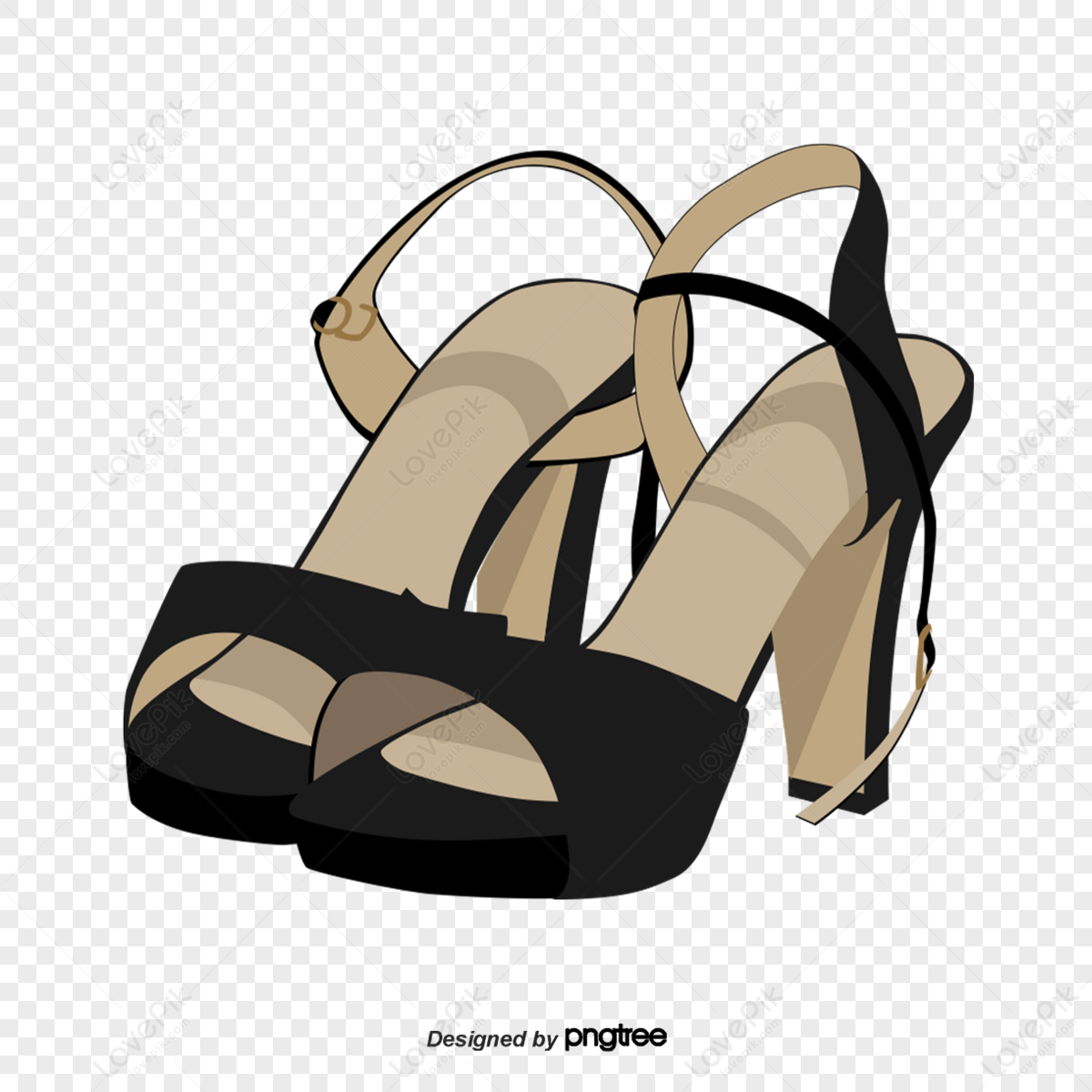 Black and White Stripe High Heel Shoes - Clip Art Bay