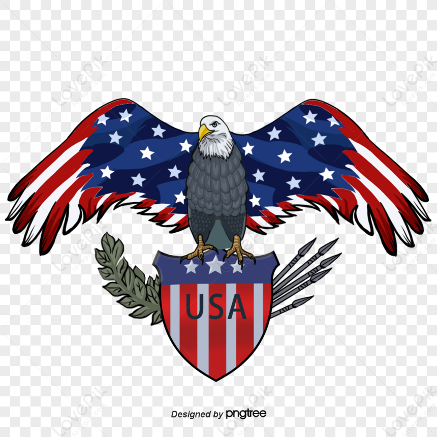 American Flag Shield American Eagle Hand-painted Elements,flag Of The 