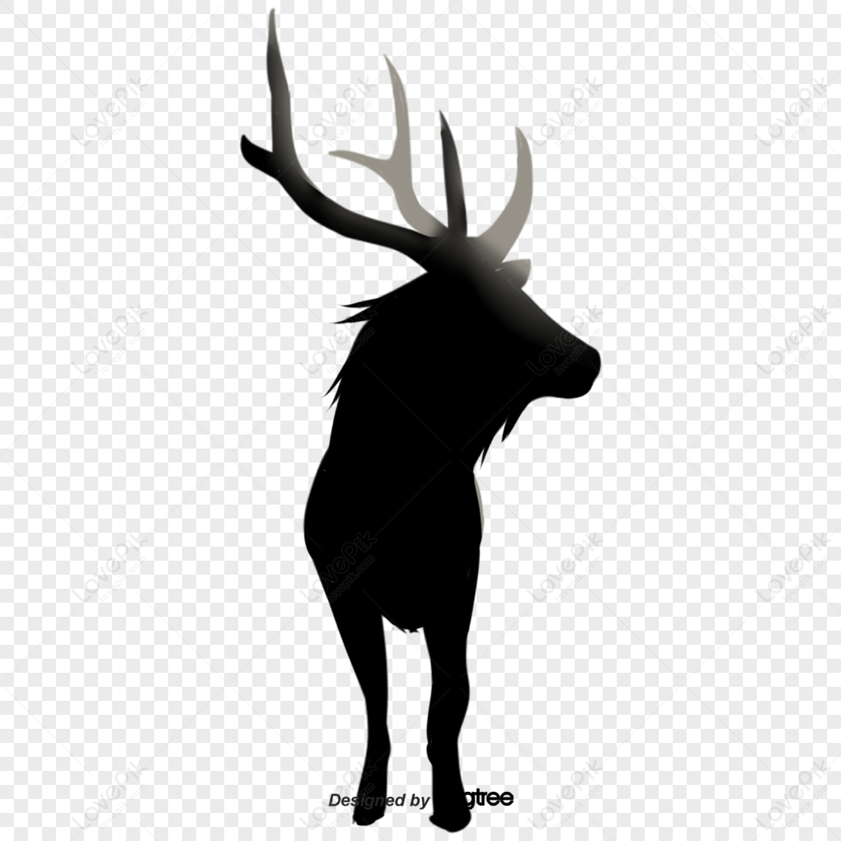 Black Cartoon Deer,animal,scene,anime PNG Free Download And Clipart ...