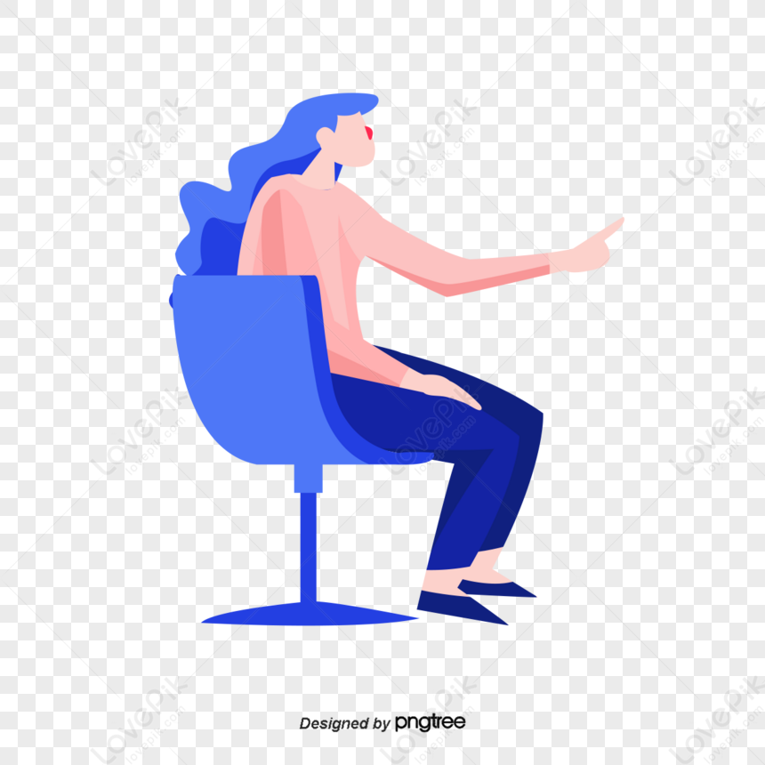 Blue Chair Seat Girl,blue Girls,sitting,chairs PNG Hd Transparent Image ...