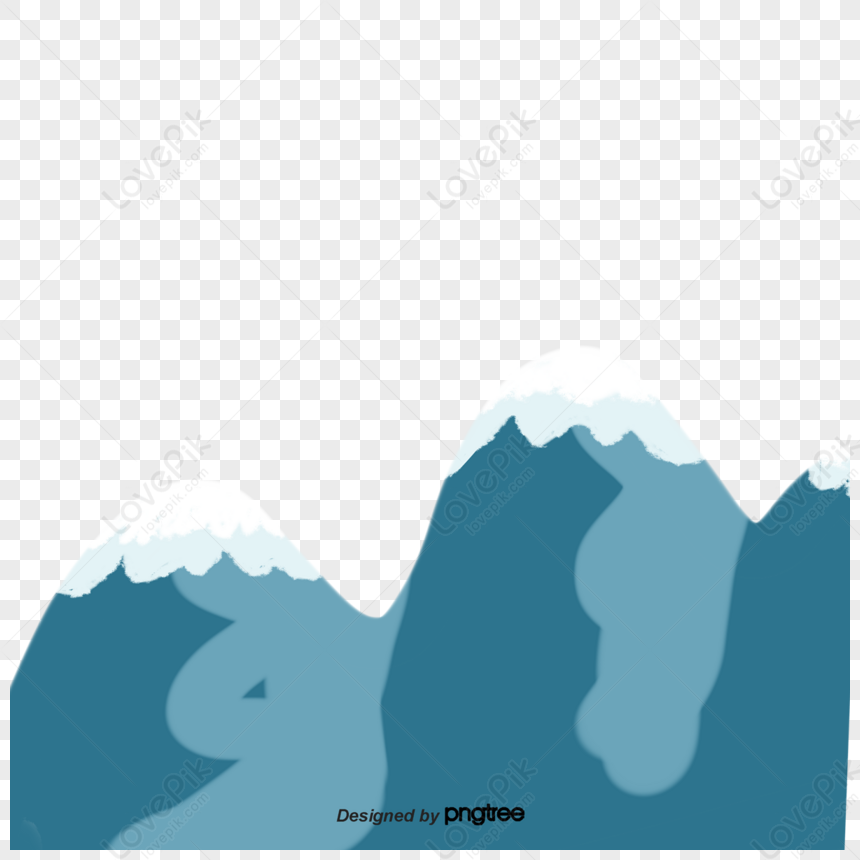 Cartoon Blue Snow Mountain,peaks,scene,peak PNG Hd Transparent Image ...