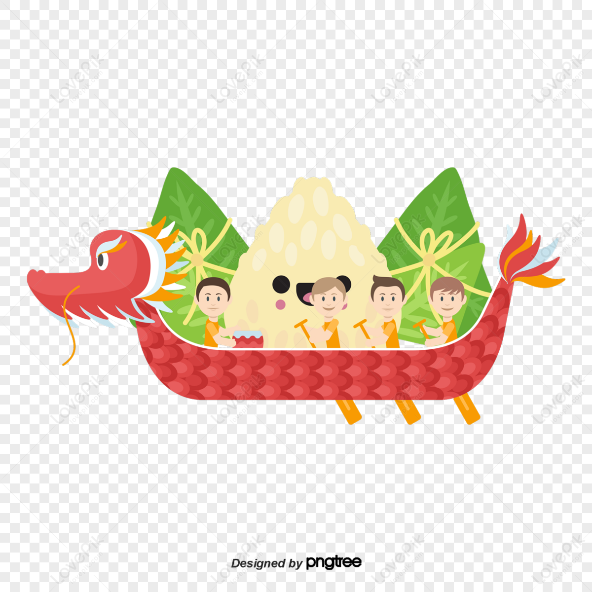 Cartoon Dragon Boat Festival Dragon Boat Scene,birthday,setting free png