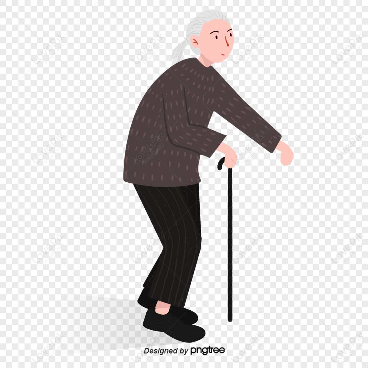 Cartoon Grandmas Crutches,be On Crutches,old Ladies,cartoon Style PNG ...