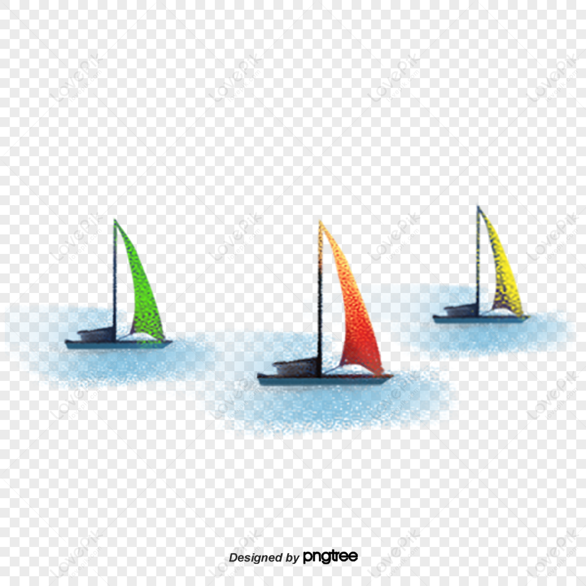 Cartoon Sailing Boats of Three Colors,sailboat,maximal exercise/x-games png hd transparent image