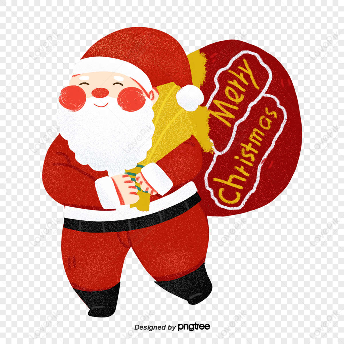 Christmas Santa Claus Dragging Gifts Drawing Illustration Element Gif PNG  Images