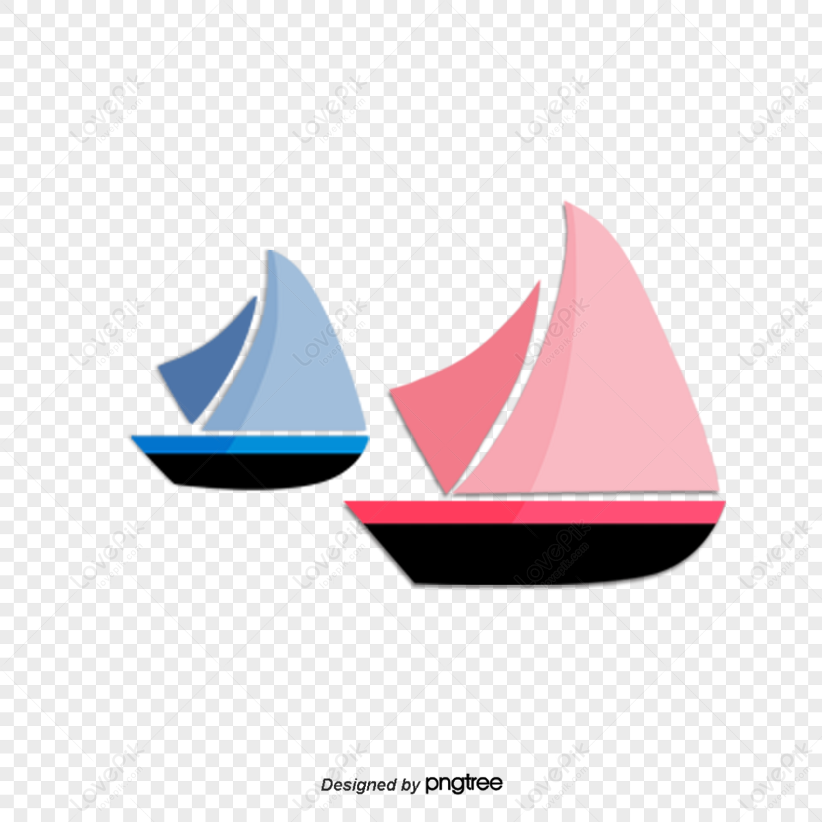 Cartoon grid sailboat,water,yacht,symbol png image