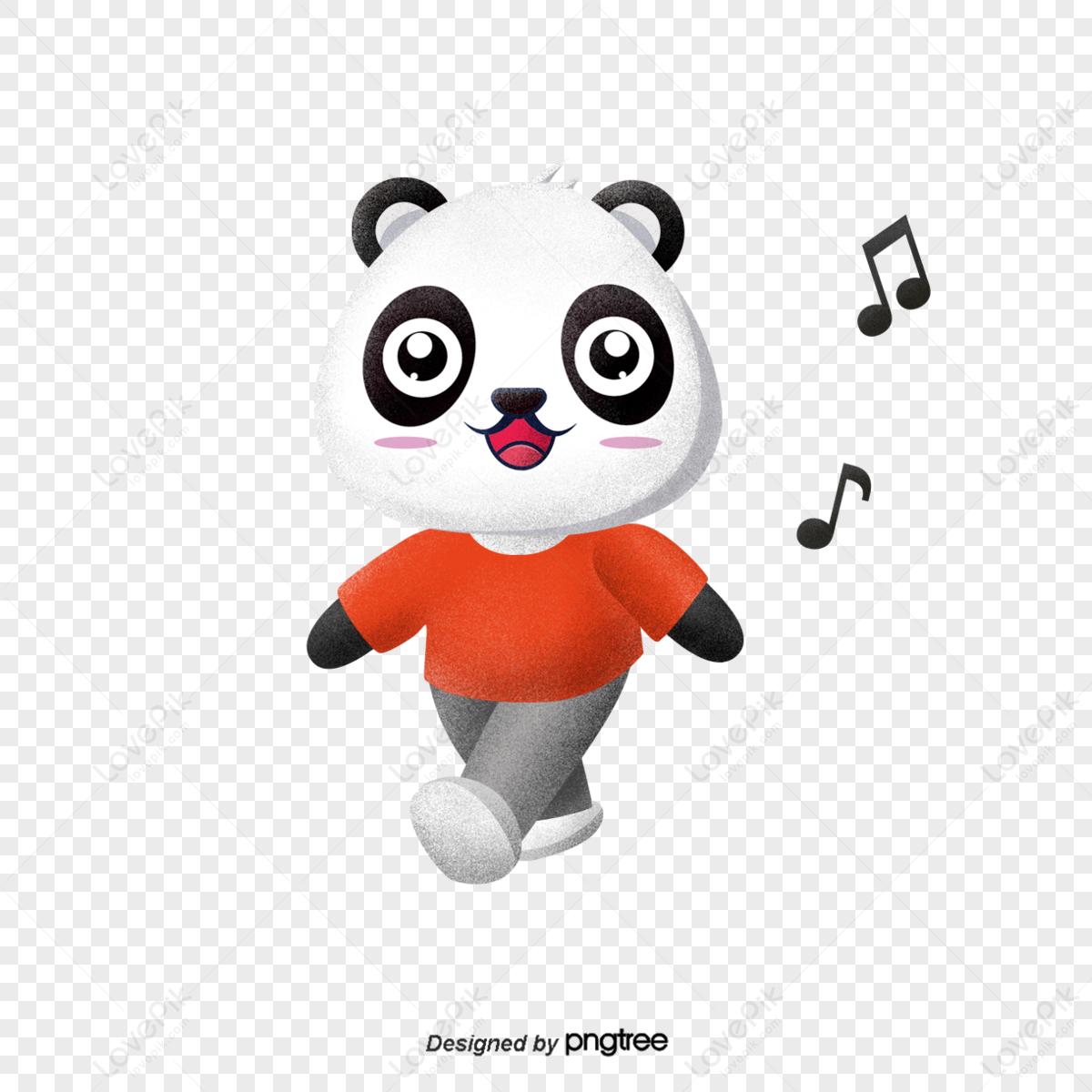 Bebê Panda Acenando Desenho Animado Pata, Ilustração Vetorial