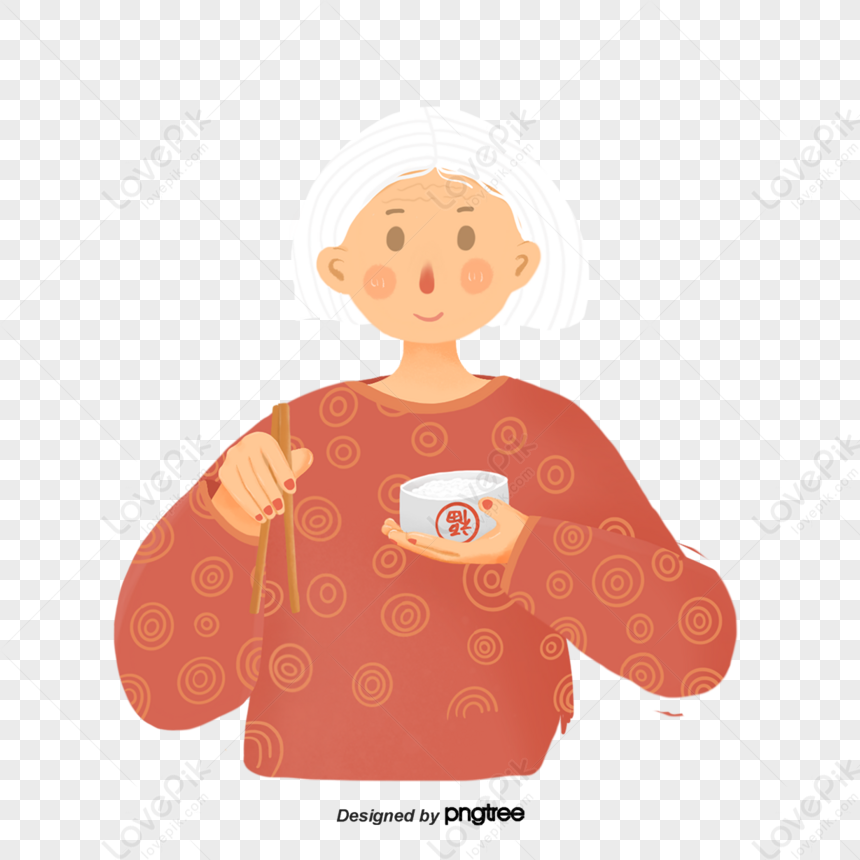 new grandma clipart with chopsticks