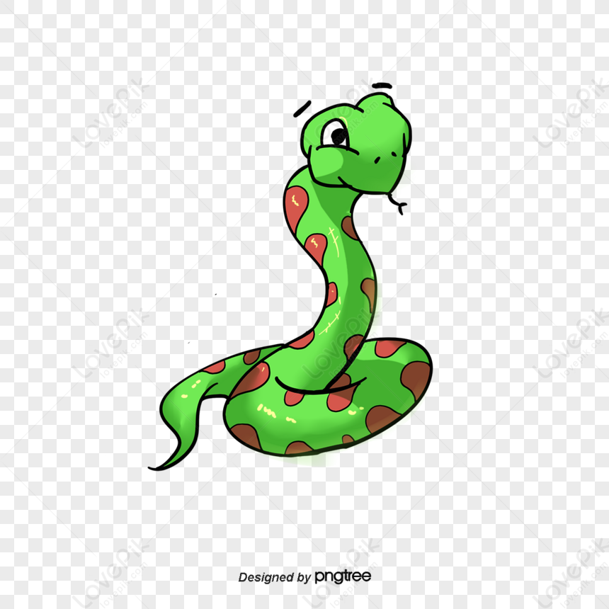 Green Snake Creative Cartoon Illustration Elements,cartoon ...