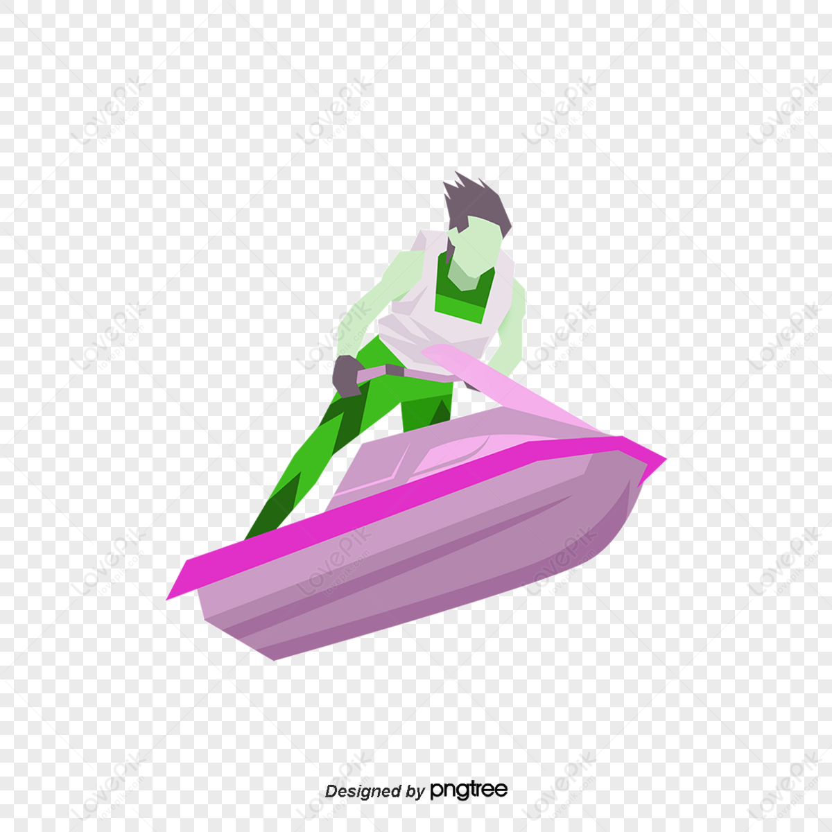 Hand-drawn cartoon yacht racers,sports,meditation,healthy png picture