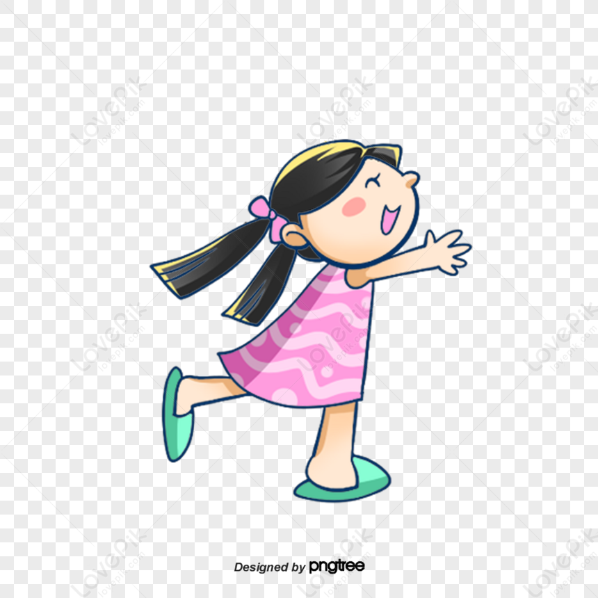 Hand-painted Cute Little Girl In Skirt,cloth,illustration PNG Picture ...