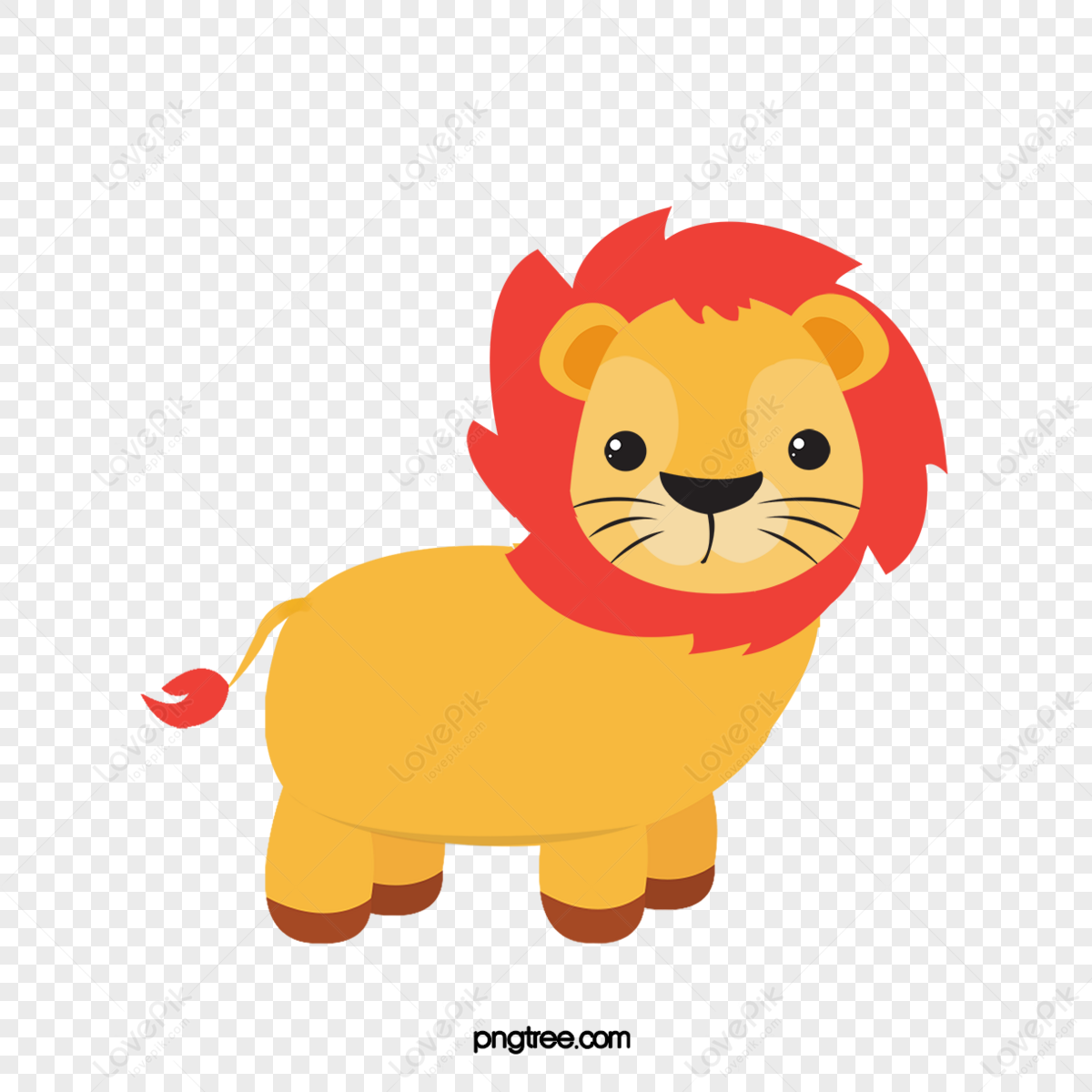 Hand-painted orange cartoon lion baby beard and mane preschool books,valentine,drawing png picture