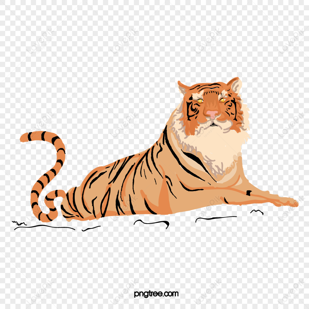 Hand-painted Realistic Tiger Animals,anime,tiger Painting,realism PNG ...