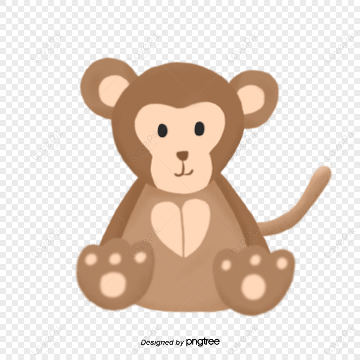 Lovely animal monkey puppet,wrap,learn,love animals png transparent background