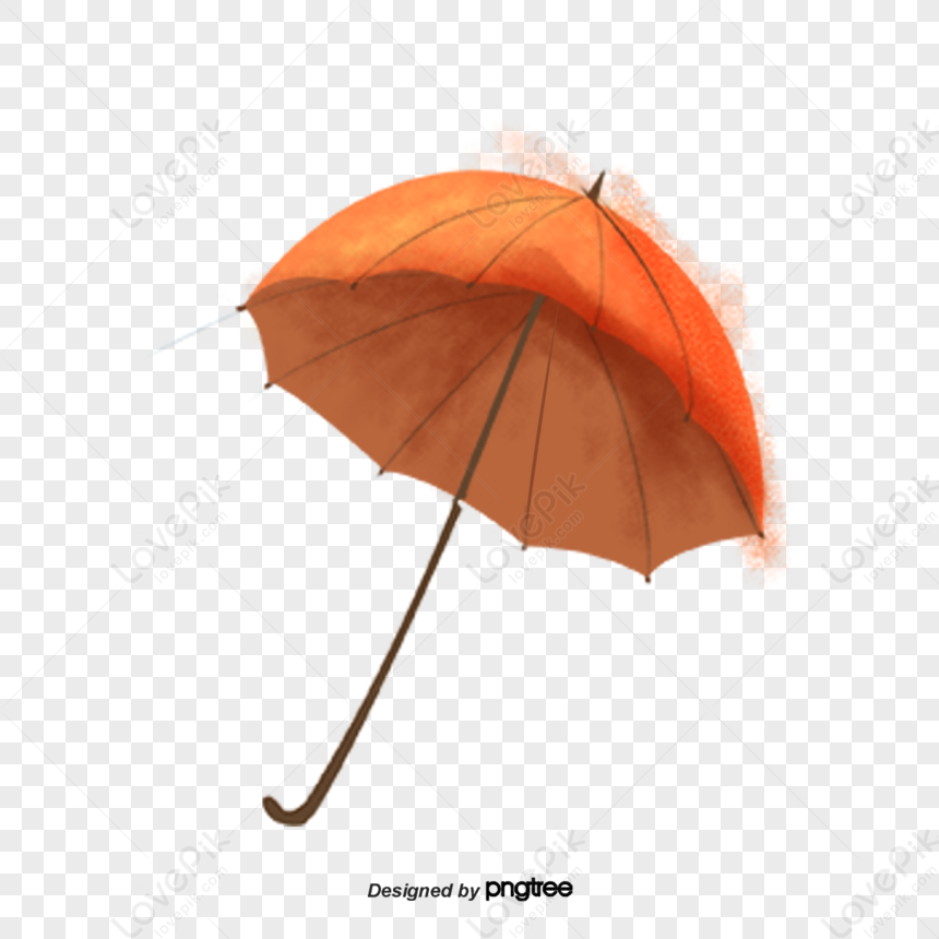 Orange Cartoon Umbrella,rainy Days,prop,umbrellas PNG Transparent ...