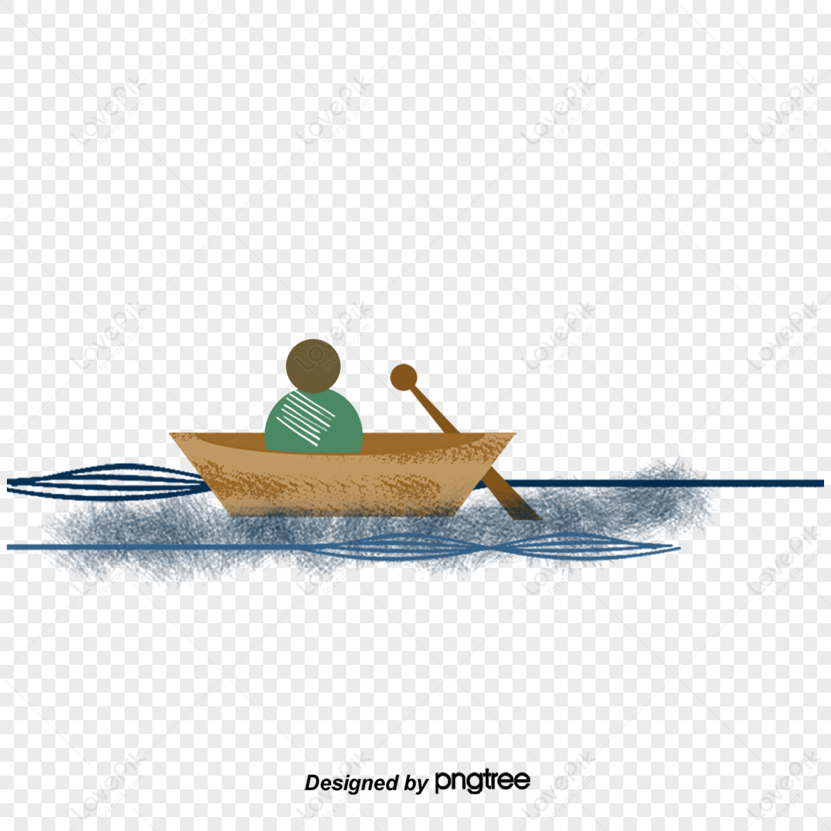 Pure hand-painted simple boat dolls,silhouette,rivers,by boat png transparent background