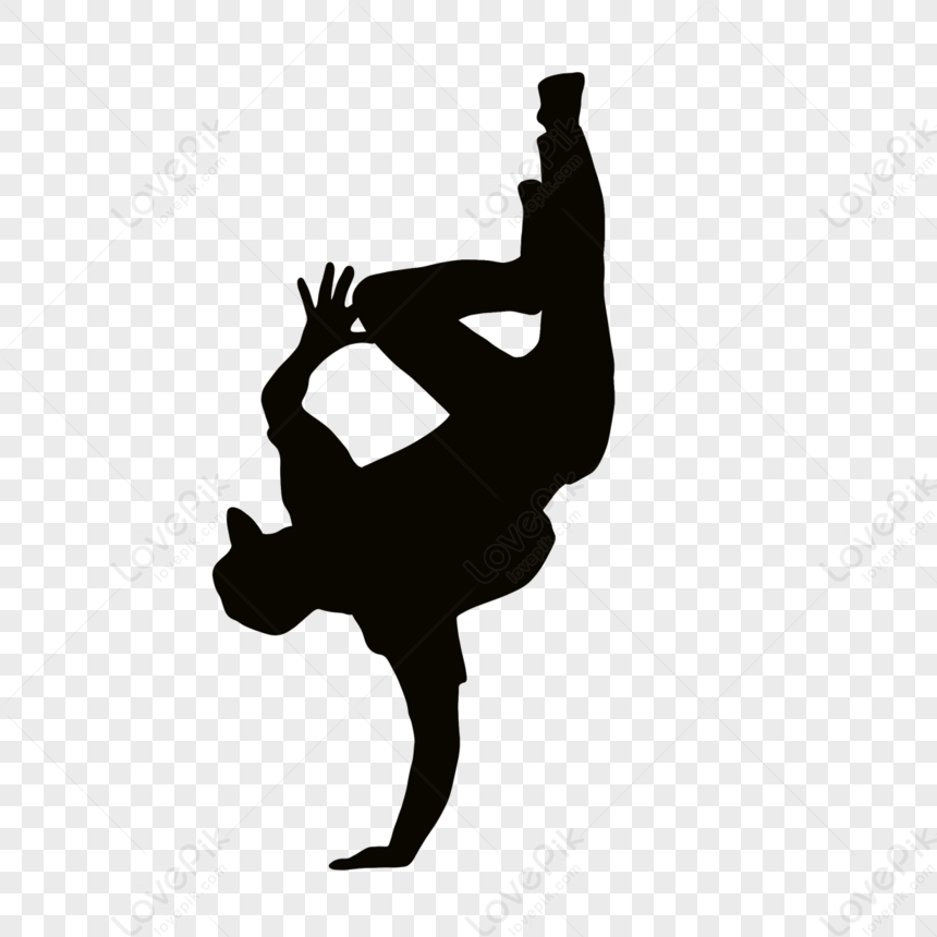 Silhouettes Of Hand-painted Hip-hop Dance Characters,dancer,hips Free 