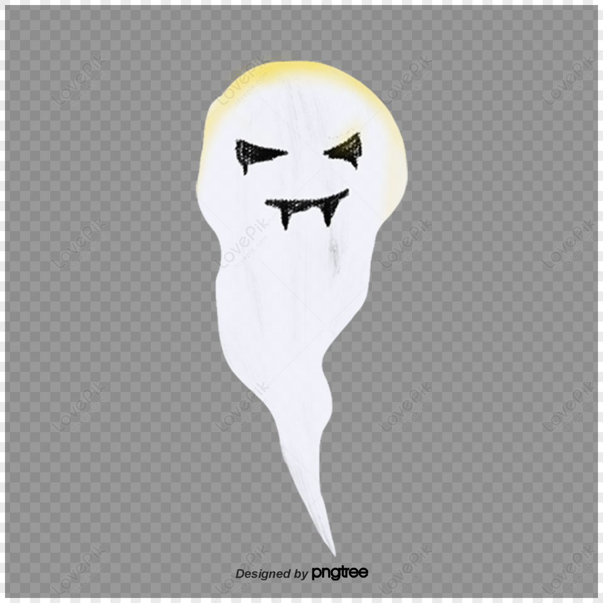 Halloween scary white ghost PNG on a transparent background. Ghost image  with abstract shapes. Halloween white ghost party element design. Ghost PNG  with a scary face. 11016942 PNG