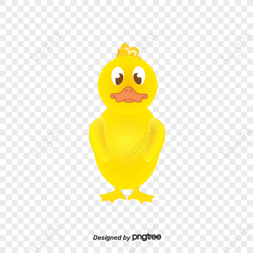 Yellow Duck With Big Eyes And Big Mouth,stand,cartoon Style PNG Image ...