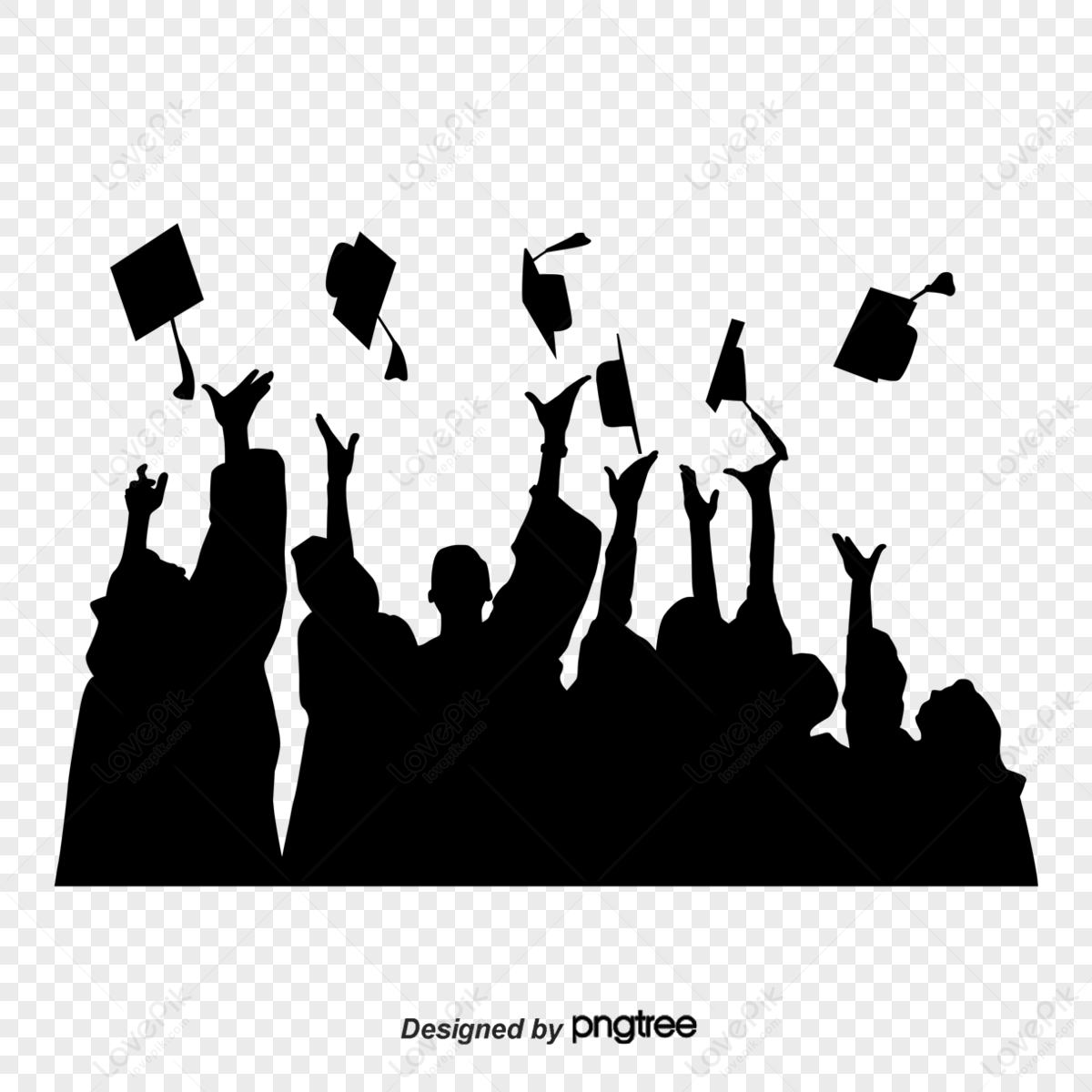 Black Graduation Silhouette,character,education,graduation Season PNG ...