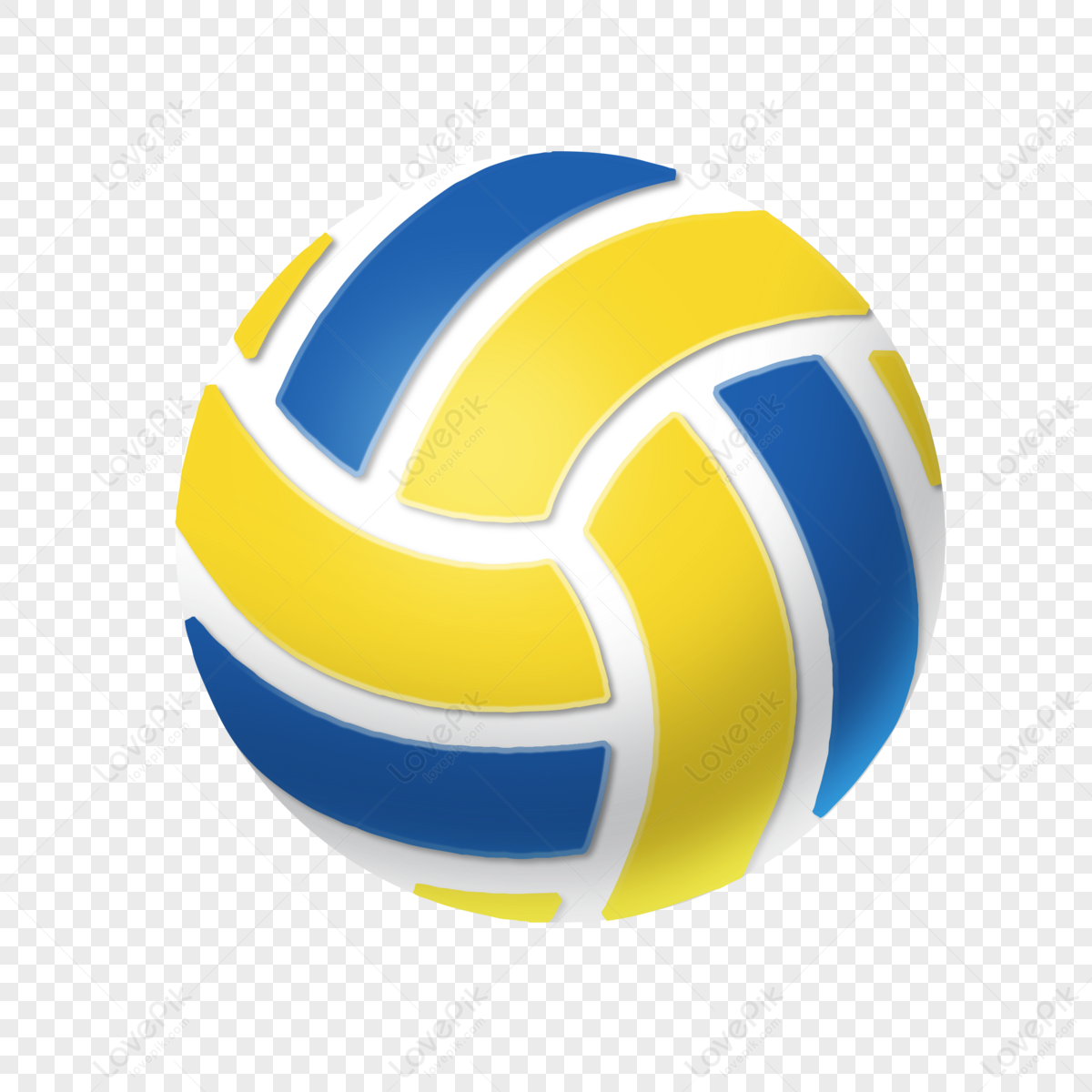Cartoon Realistic Volleyball,blue And Yellow,match,ball Games PNG Hd ...