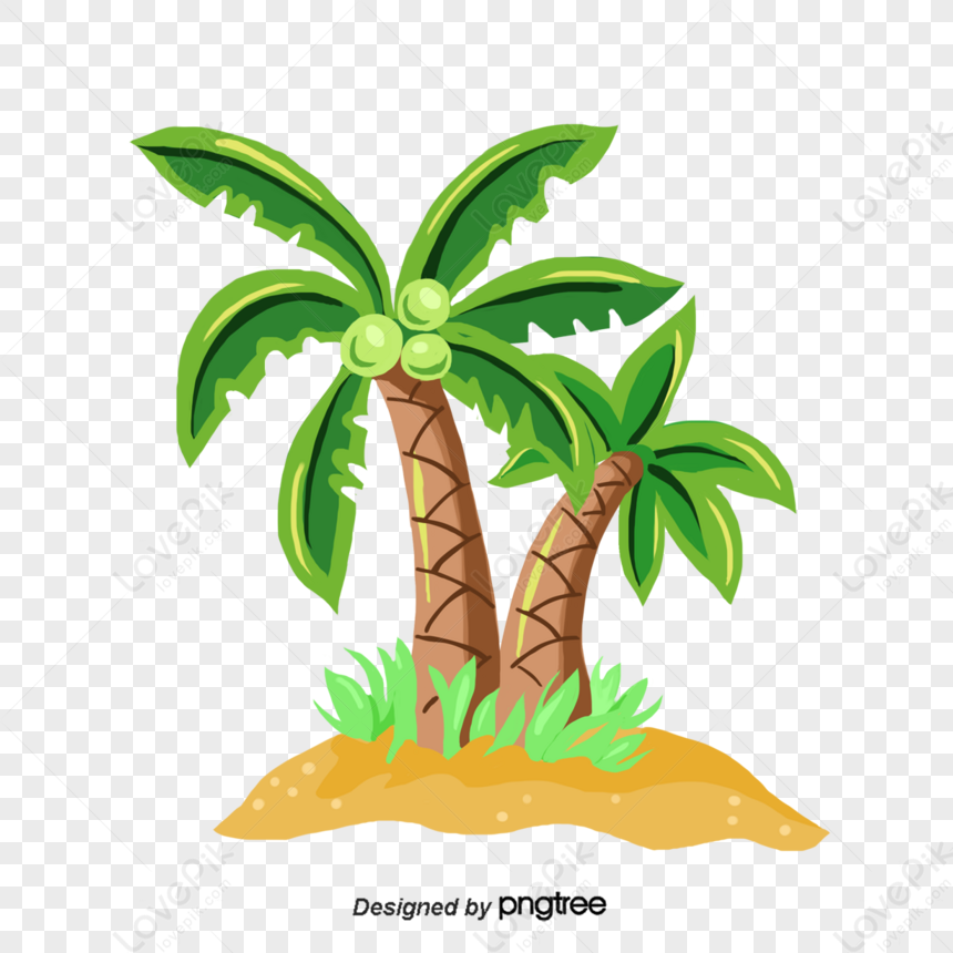 Cartoon Style Cute Palm Trees,phoenix Dactylifera,paint Hand,palm ...