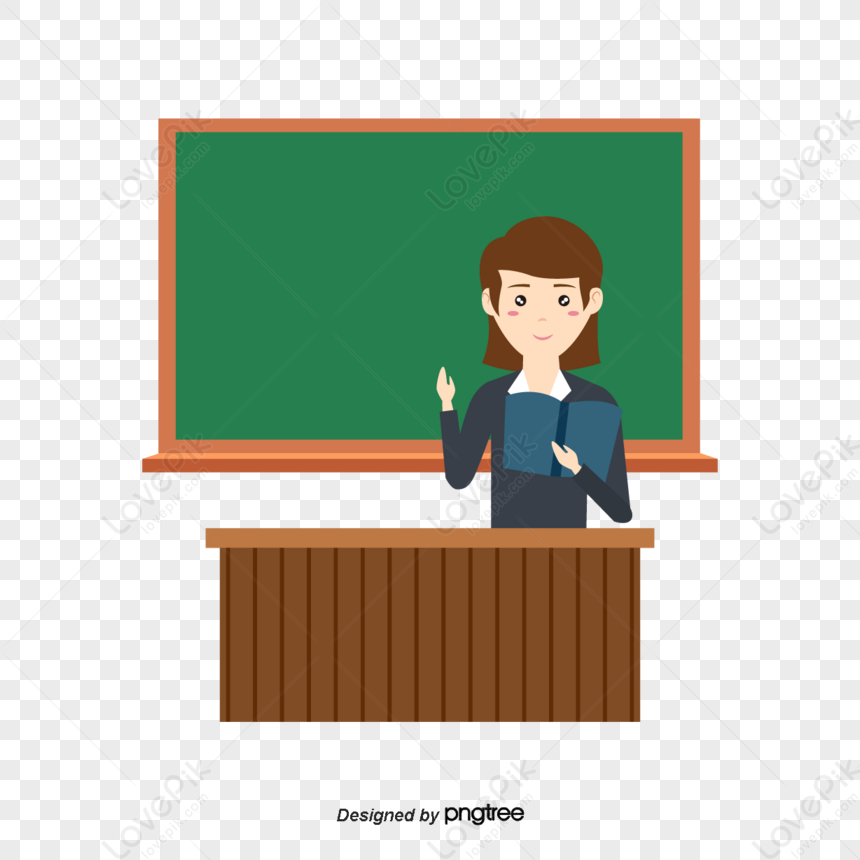 Female Teachers Lecture Platform Teaching Cute Cartoon Elements,chairs ...