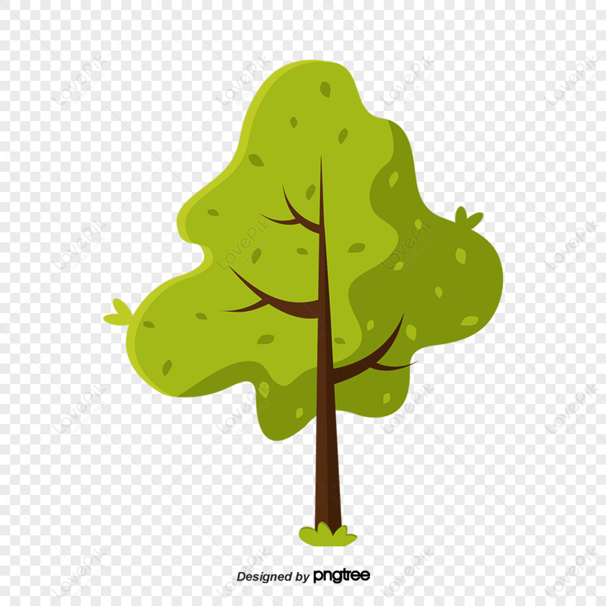 Green Cartoon Trees,big Tree,scene,greenery PNG Free Download And ...