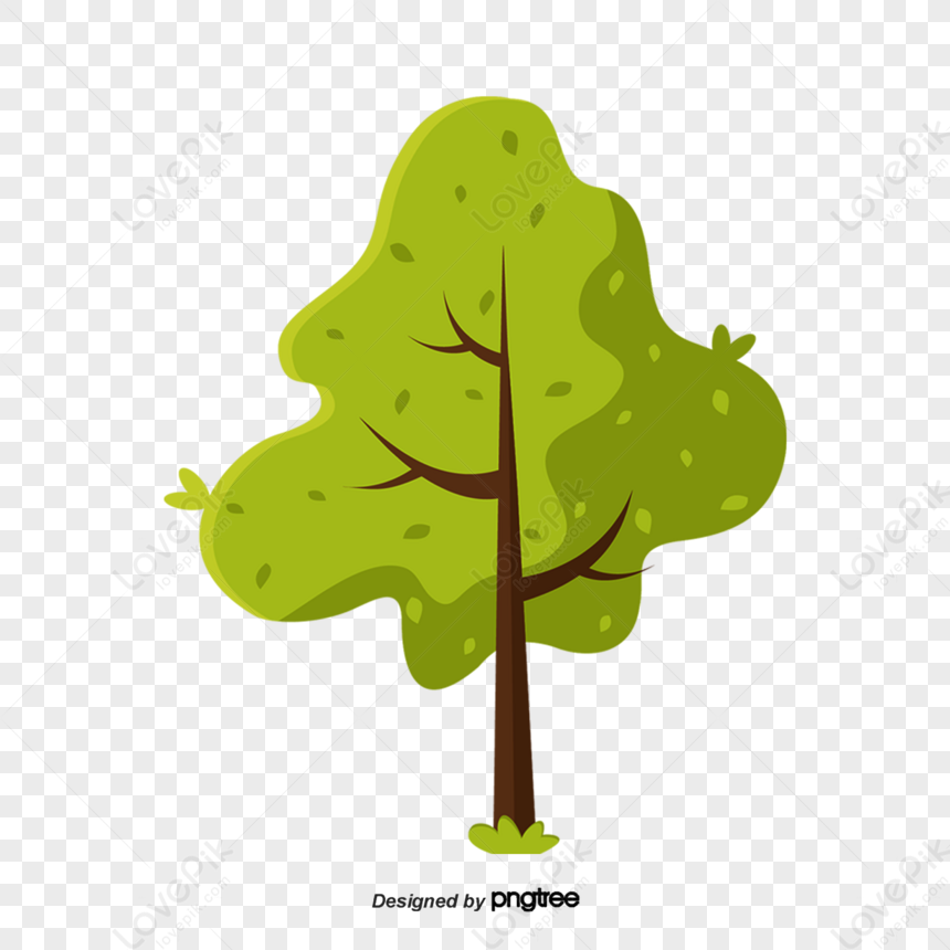 Green Cartoon Trees,big Tree,scene,greenery PNG Free Download And ...