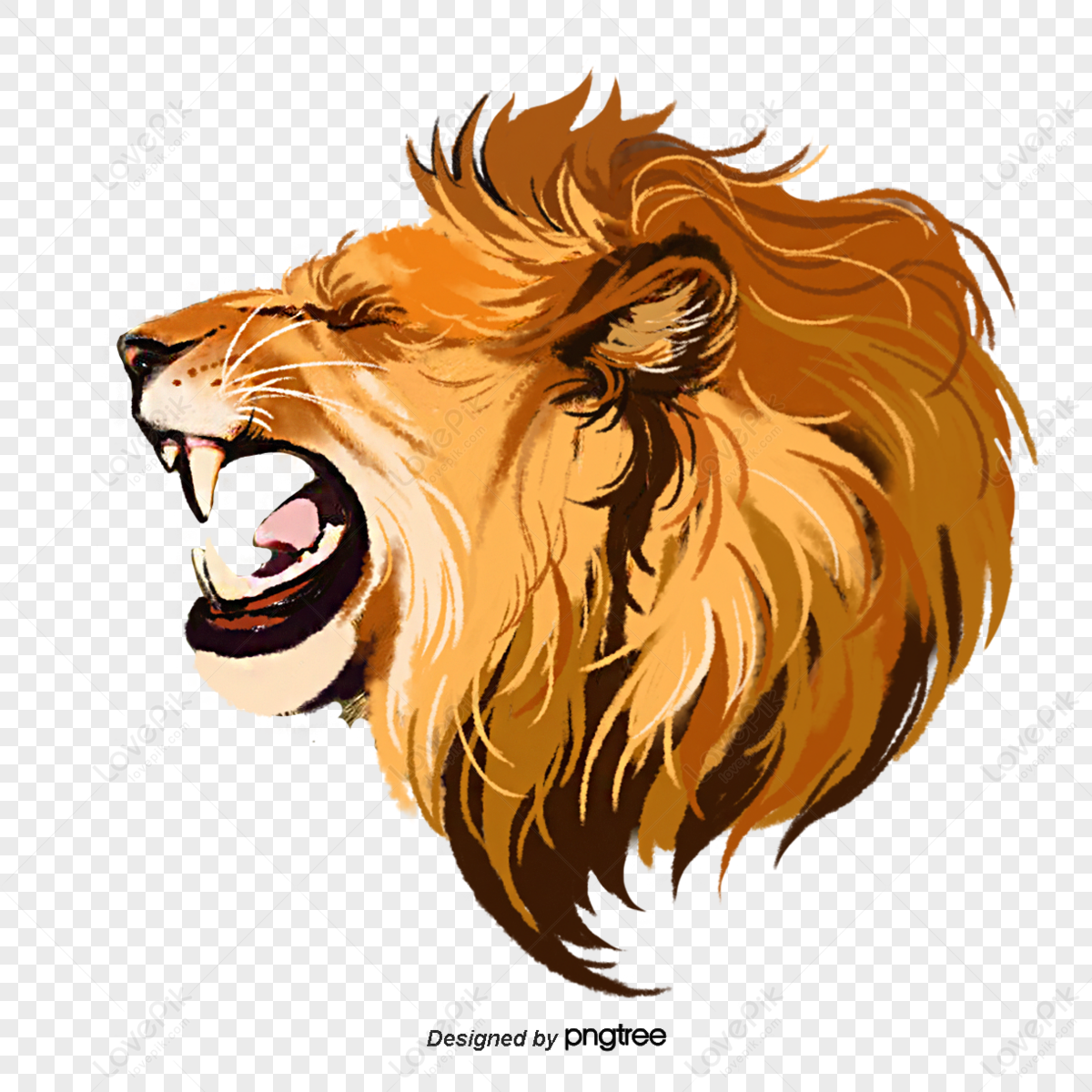 Angry lion roaring logo Royalty Free Vector Image