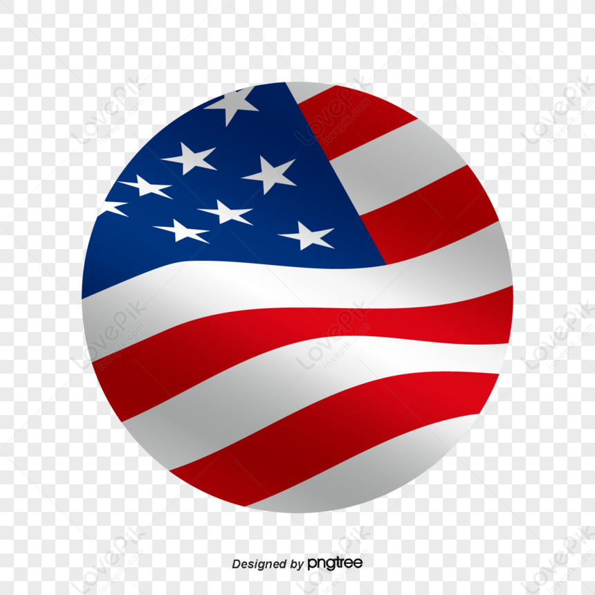 The American Flag Flying With The Wind In A Cartoon Circle PNG Hd  Transparent Image And Clipart Image For Free Download - Lovepik