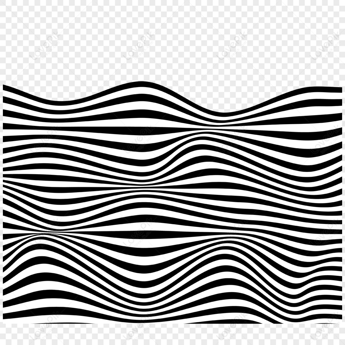 Black And White Wavy Zebra Pattern Sea Wave Elements,mark,stripes PNG ...