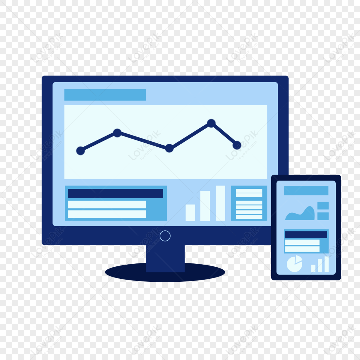 Blue Test Document Data Analysis Cartoon Computer Screen Illustration ...