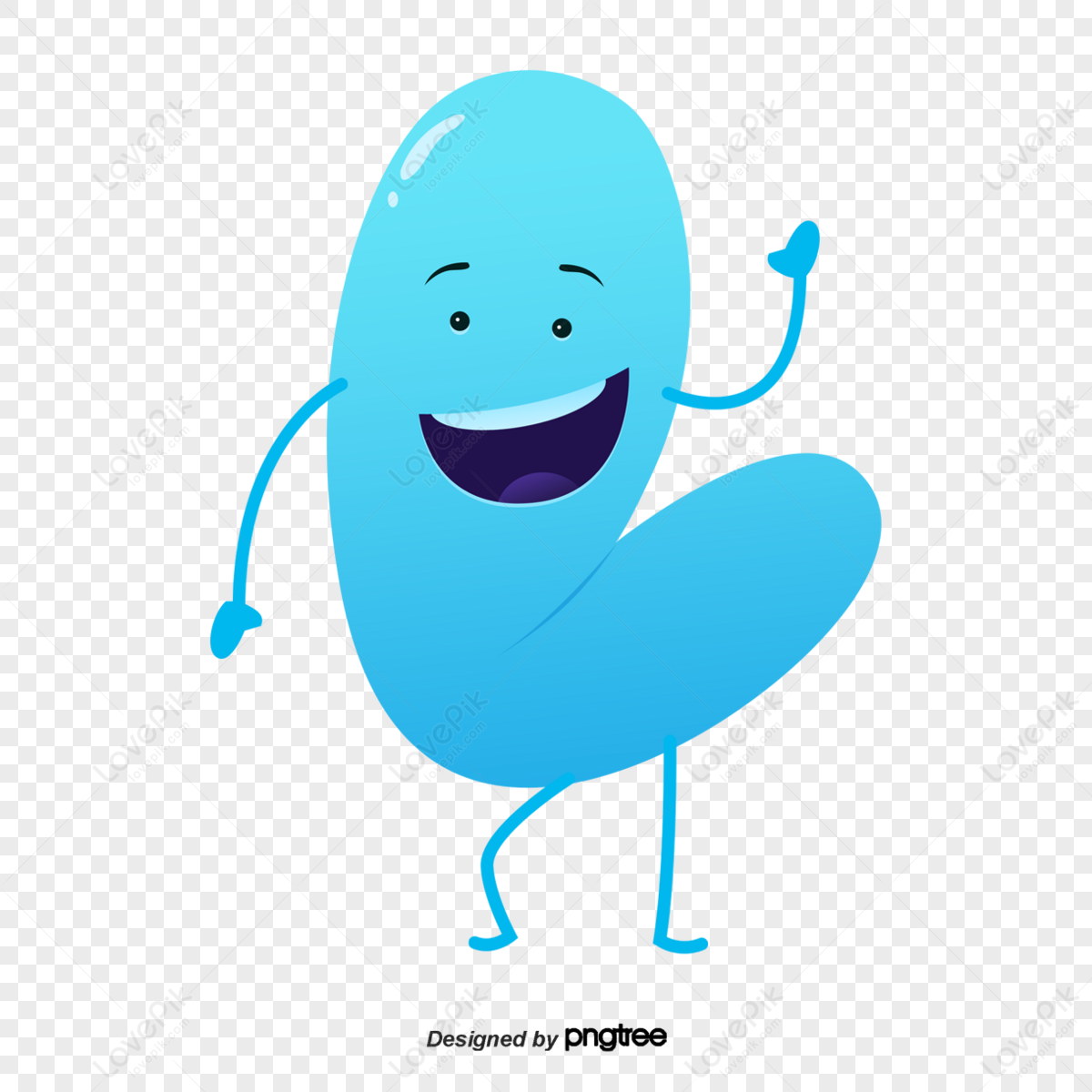 Blue Cute Emoticon,cute Icons,cute Emoticons,wave PNG Hd Transparent ...