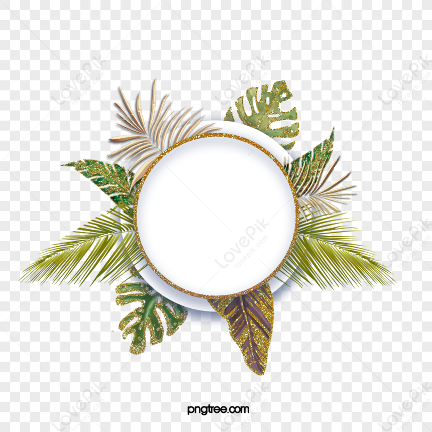 Border Floral Plant Tropical Label,labels,golden,frame PNG Image Free ...