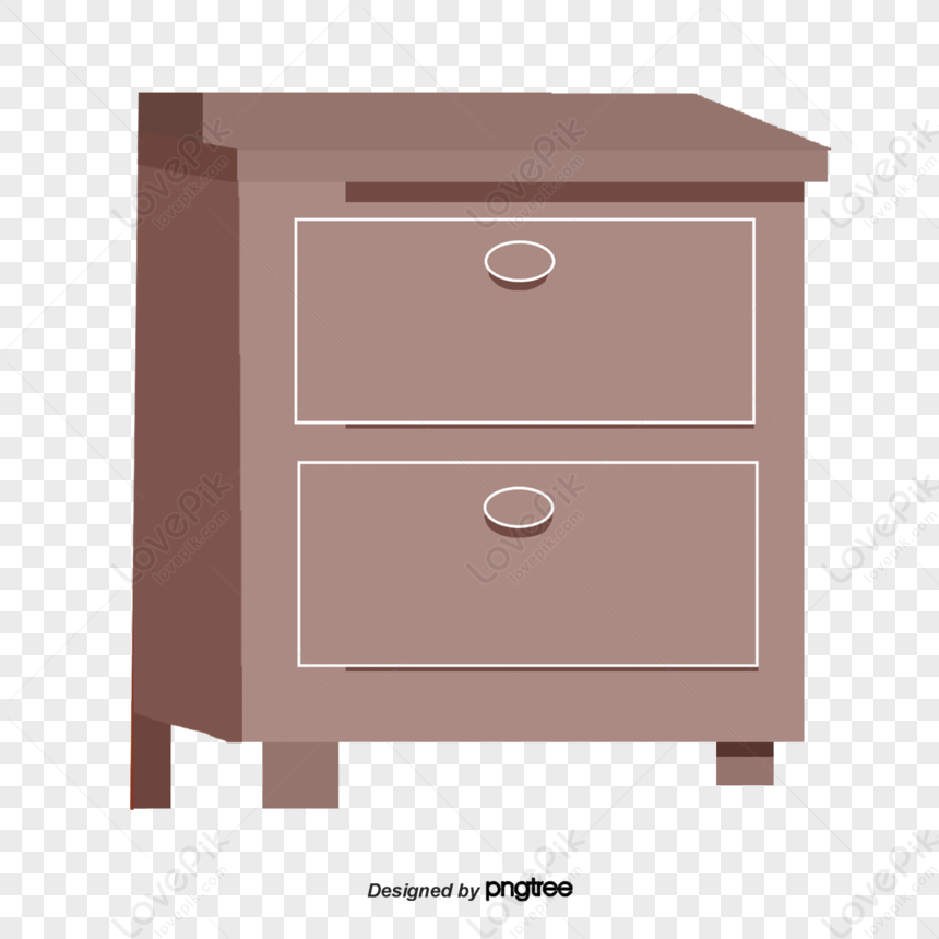 Brown Two-Story Bedside Table,Office Cabinet,Office Supplies,A.