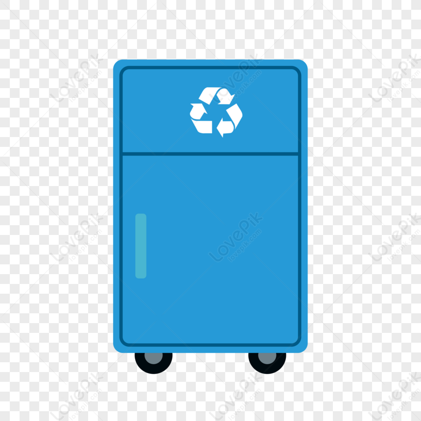 Cartoon Blue Recycling Bin,refuse Classification,recycle Bin,garbage ...