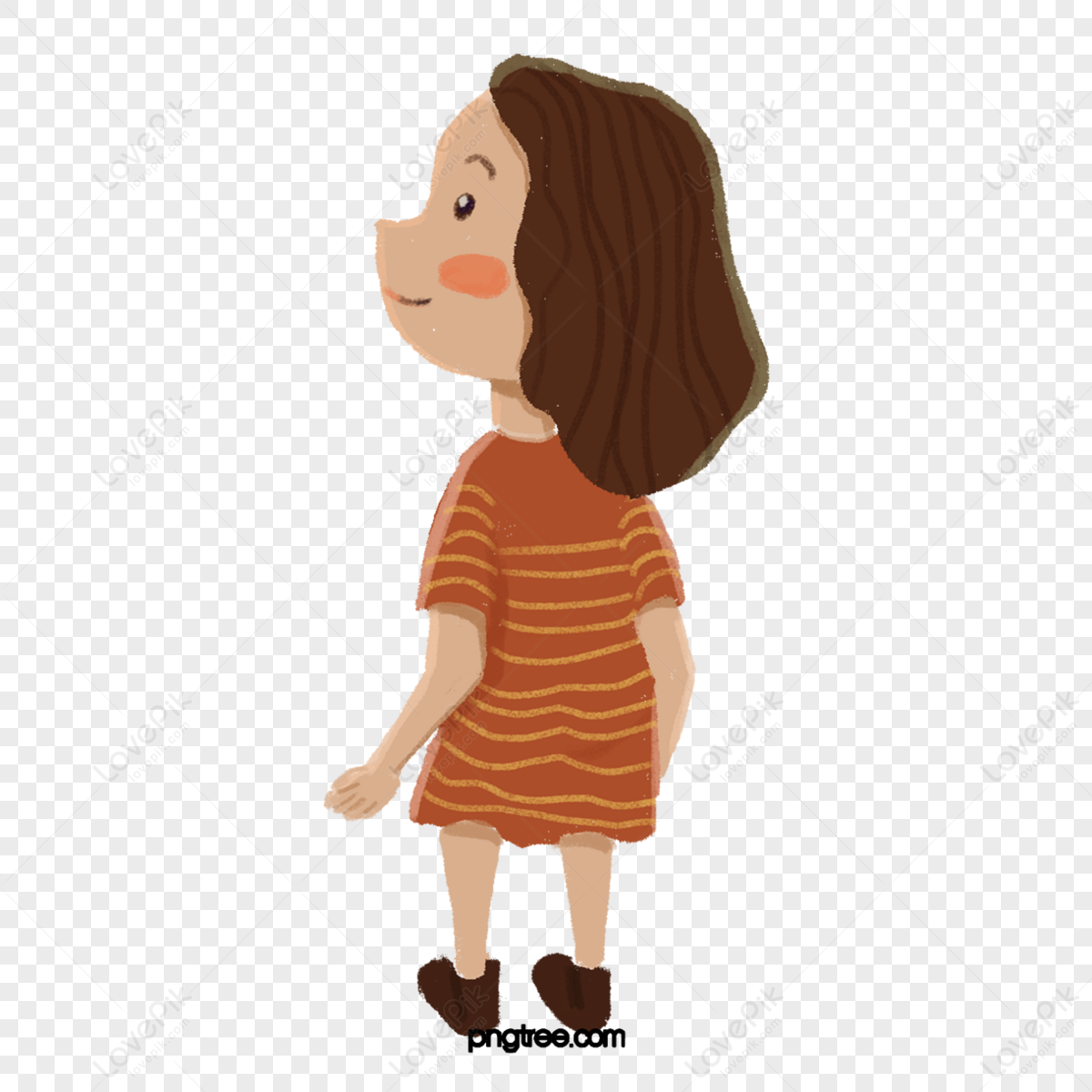 Cartoon Girl Looks Up,characters,illustration,character PNG Free ...