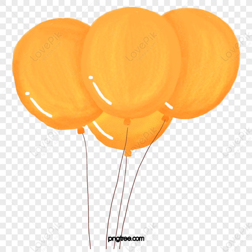 Cartoon Orange Balloon,ambience,orange Balloons,celebration PNG Image ...