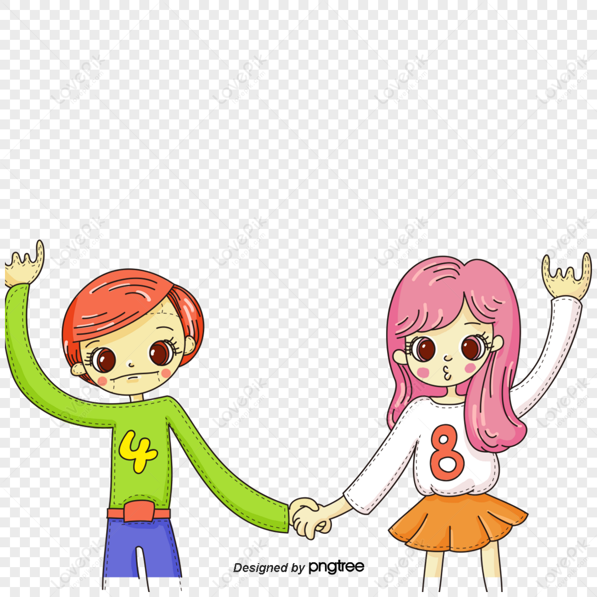 Cartoon Style Children-s Day Children Holding Hands,people,community ...