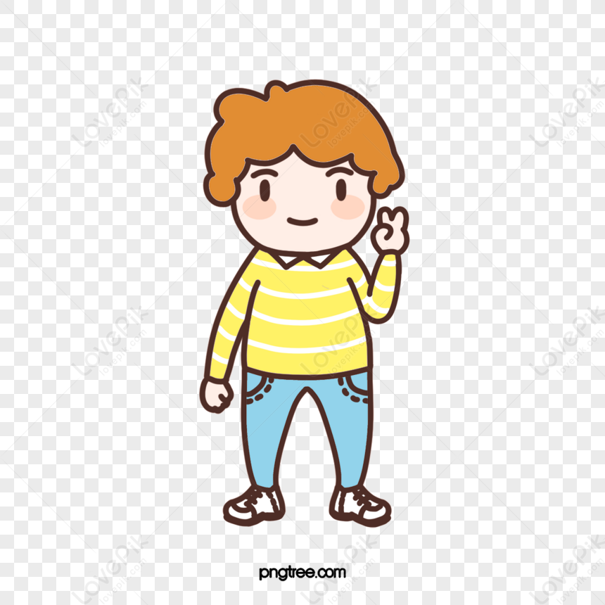 character-elements-of-simple-and-lovely-cartoons-gesture-characters-png