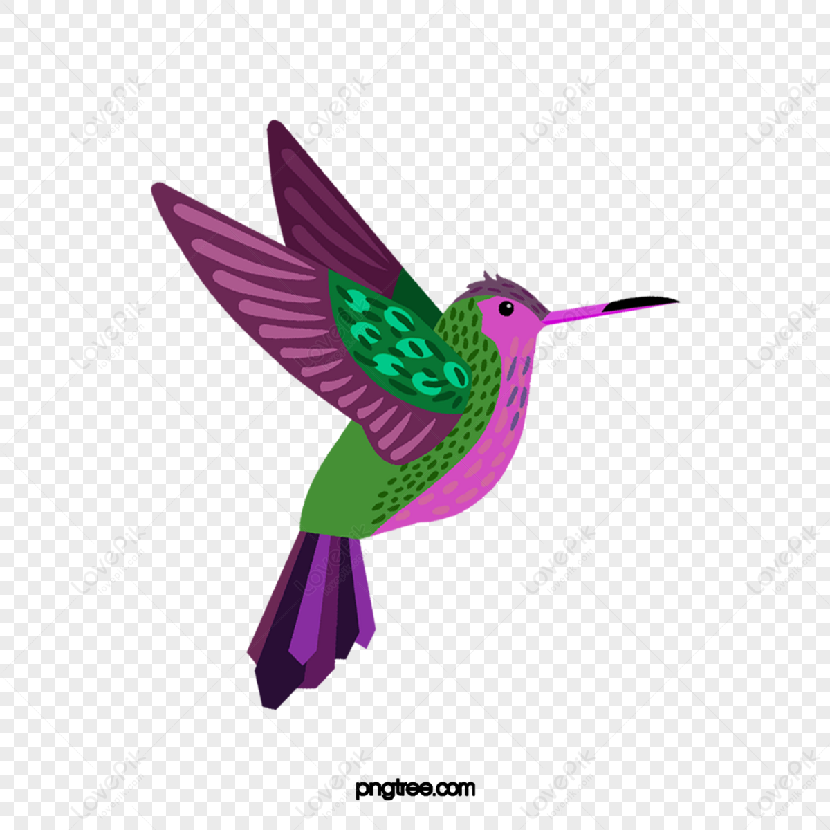 Fantasy fairyland flying bird colorful Royalty Free Vector