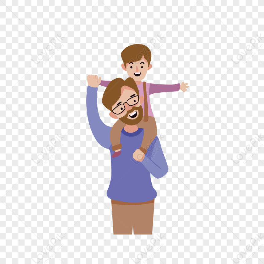 Image Of Father Playing With Children,caring,paint Hand PNG Image And ...