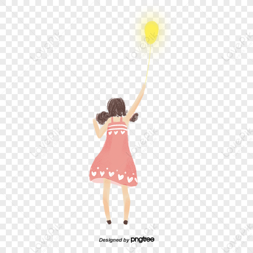 Bambina Che Tiene Palloncino Giallo In Mano,mano PSD Immagine Gratis, Grafica download su Lovepik