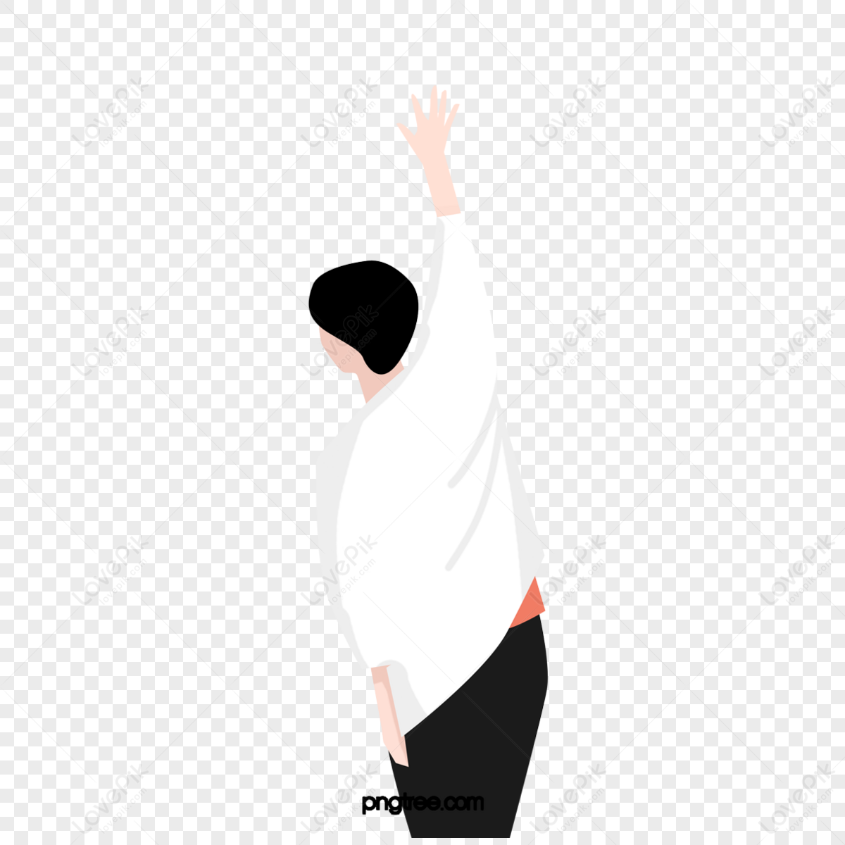 Male Character Waving Hands,silhouette,wave,raise Your Hand PNG Free ...