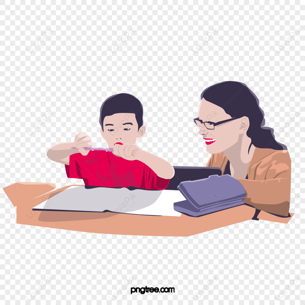 Mother Tutoring Child To Write Homework,the Boys,mother And Child PNG ...