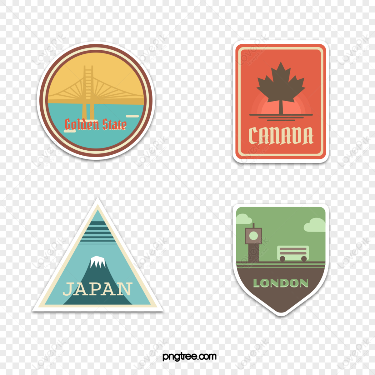 Retro Travel Illustration Sticker,london,stamp stickers,canada png hd transparent image