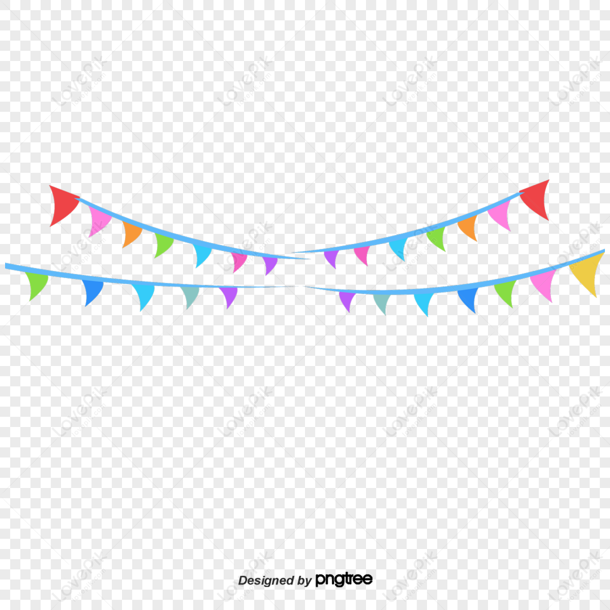 Two Multicolored Flags Hanging On The Rope,live,triangle Free PNG And ...